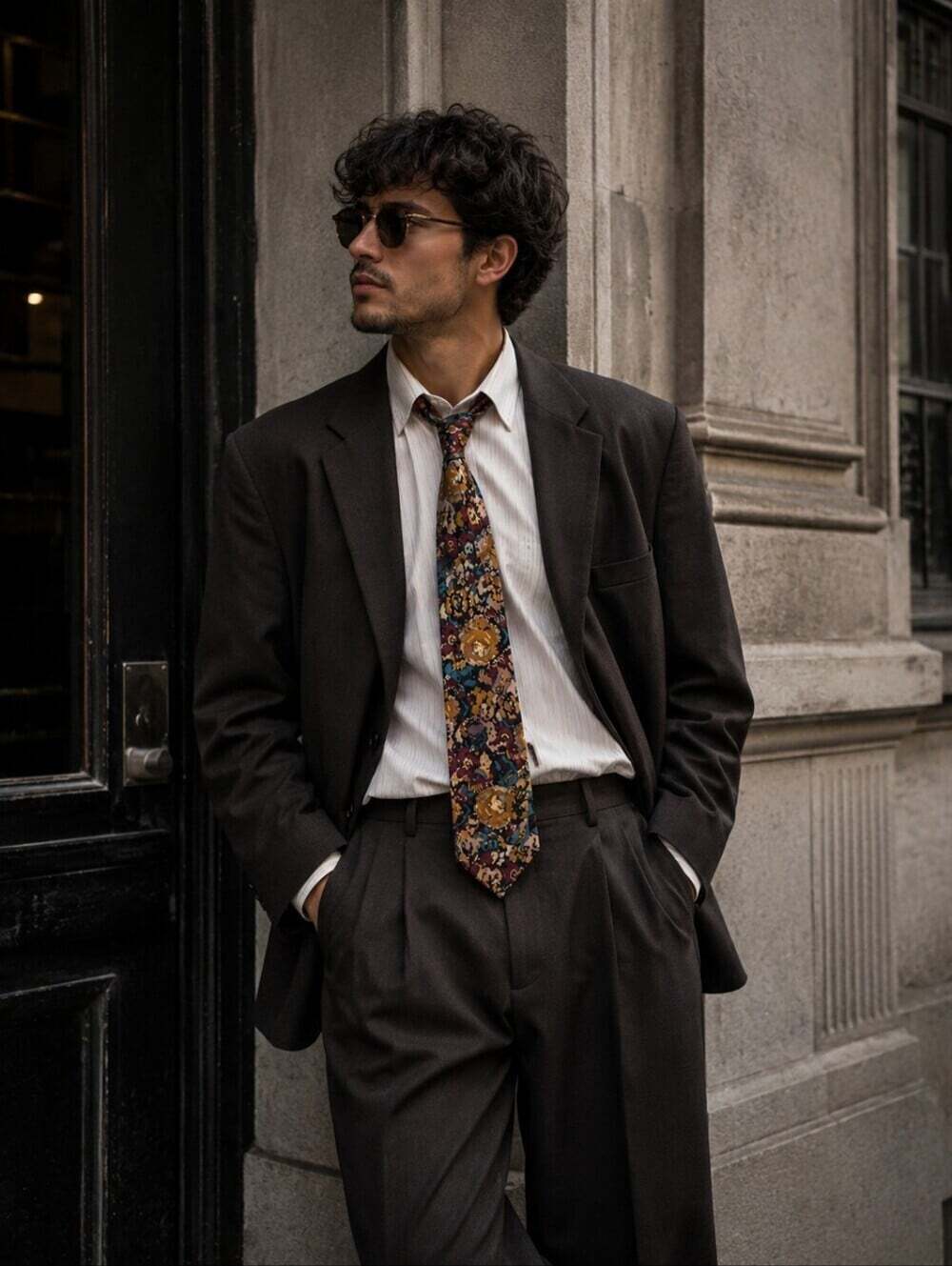 Gant Mens Womens 100% Silk Tie Neutral Floral Regular Width